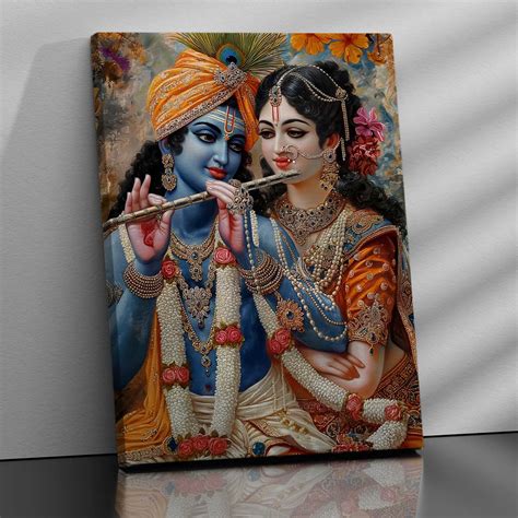 Radha Krishna Canvas Wall Art Print: Divine Serenity for Every Space ...