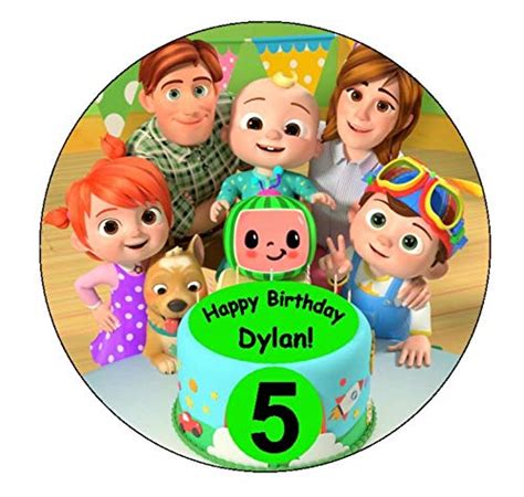 Buy 7.5" Round Edible WAFER Cocomelon inspired Cake Topper - Free ...