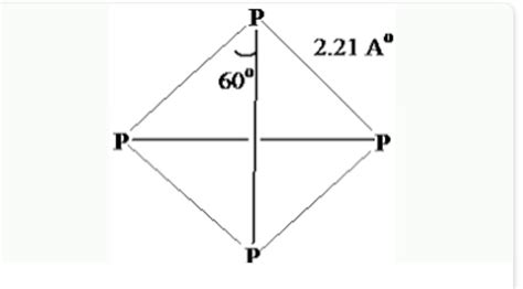 The p-p-p angle in white phosphorous is (a) 120° (b) 109° 28' (c) 90 ...