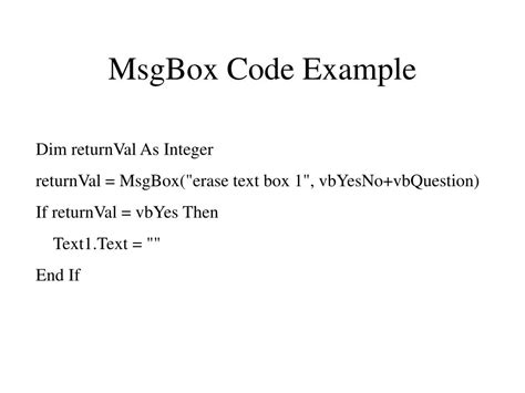 Image result for Message Box Button Code Visual Basic