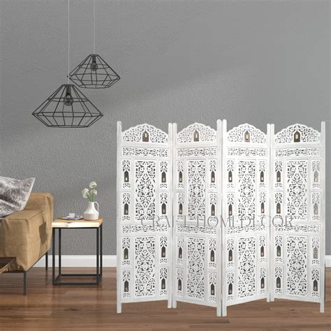 CRAFT HOMEDECOR Wooden Room Partition for Living Room,Room Divider 4 ...