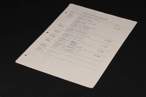 The Prop Gallery | Special effects shooting schedule