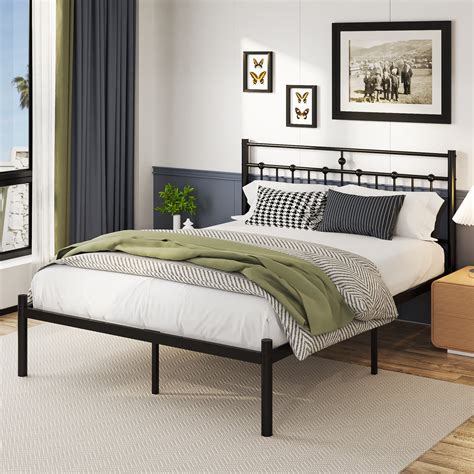 Gounni Queen Bed Frame, Heavy Duty, Strong Steel Bedroom Platform Bed ...