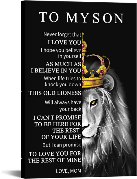 DuoBaorom To My Son Lion Canvas Wall Art Lion Queen India | Ubuy