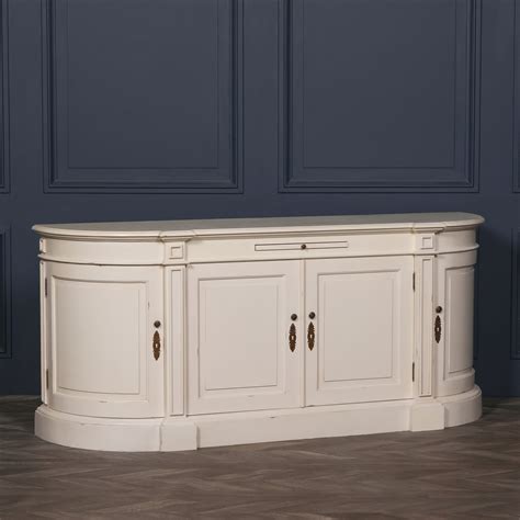 French Country Style Distressed Cream Large Sideboard Buffet Cabinet