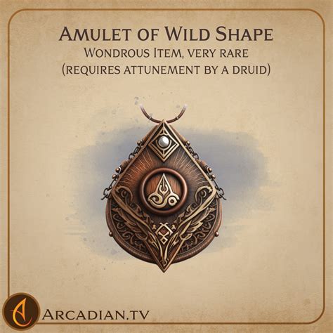 Amulet of Wild Shape – DnD magic item for druids