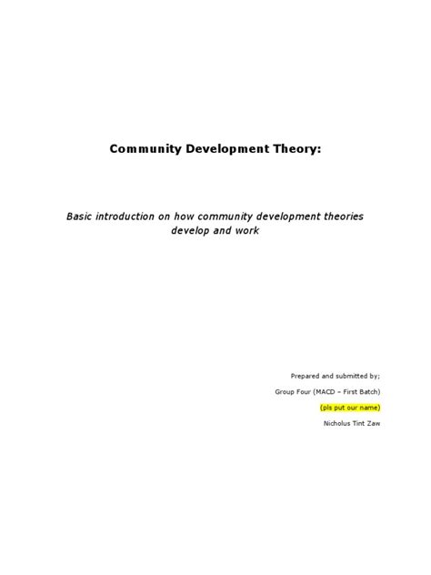 Image result for Community Development Theory
