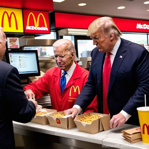 Donald Trump Takes Joe Biden's Order at McDonald's | Stable Diffusion ...