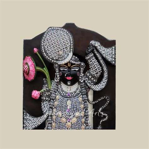 18" Nathdwara Shrinathji Murti in Black Marble