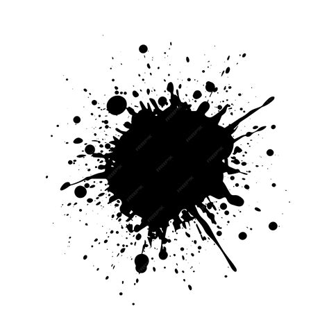 Handdrawn black ink splatter on white background highquality vector for ...