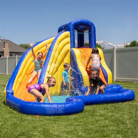 Sportspower Big Wave II 144-in Polyester Bounce house water slide in ...