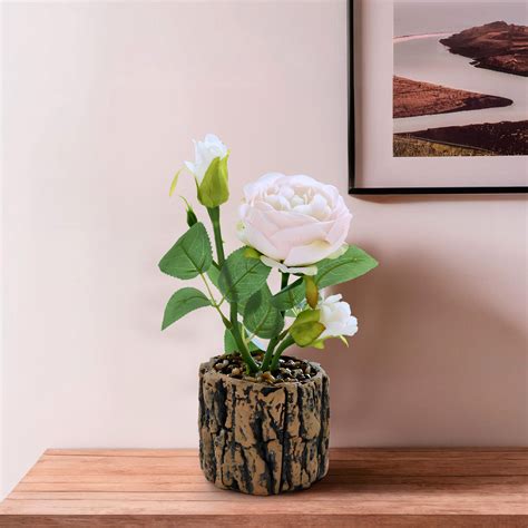 Buy UMAI Artificial Plants With Pot (25cm) Pink Roses – The Better Home