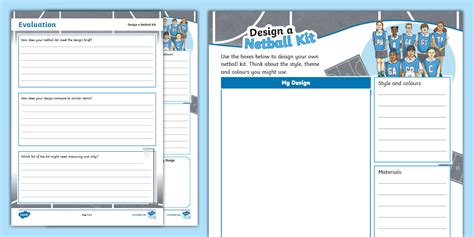 Design a Netball Kit Worksheet (teacher made) - Twinkl