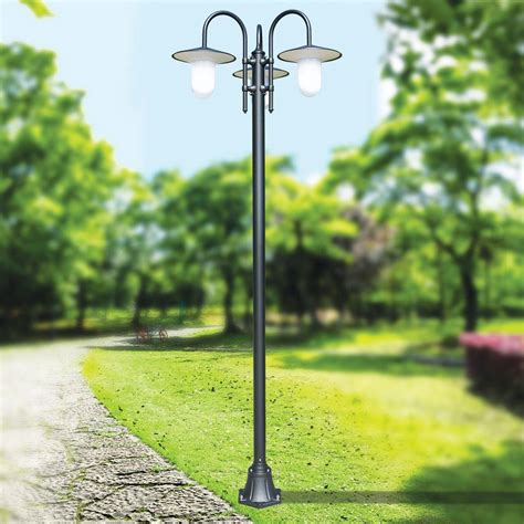 Vintage street lamp 3 lights in gray aluminum Made in Italy