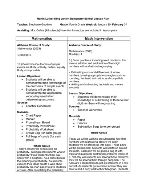 Grade 4 Probability Lesson 的图像结果