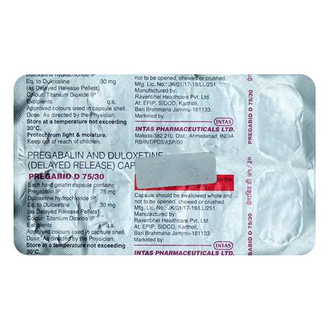 Pregabid D 75/30 Capsule | Uses, Side Effects, Price | Apollo Pharmacy