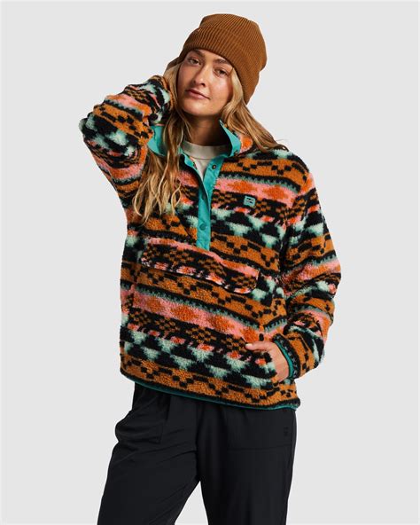 Womens Switchback Fleece Pullover - BLACK MULTI | Billabong AU