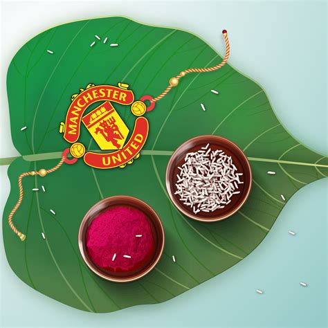 Manchester United Wooden Rakhi with Rudraksha | Football Rakhi for Bro ...