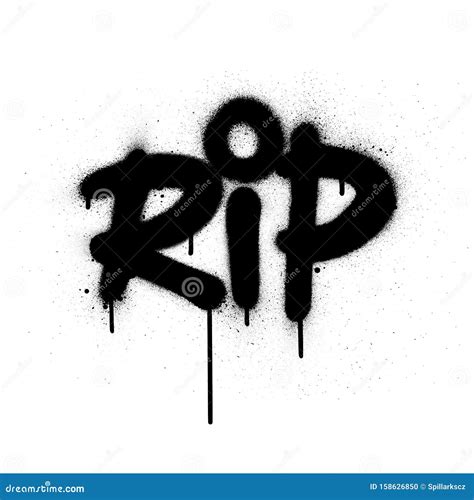 Graffiti RIP Rest in Peace Abbreviation Sprayed in Black Over White ...