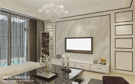 现代家装客厅影视墙设计 – 设计本装修效果图