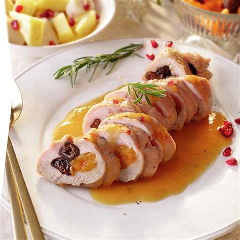 Solomillo de pavo relleno de dátiles y ciruelas