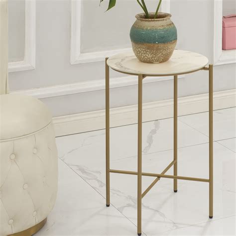 Faux Marble Top End Tables