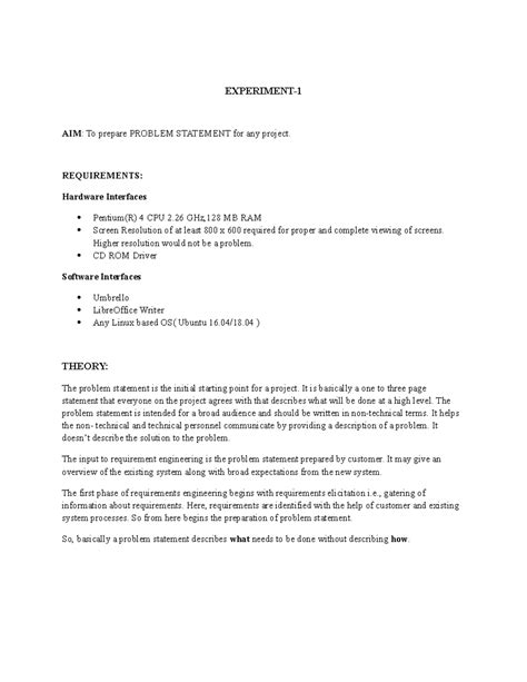Experiment 1 - Problem Statement for Weather Forecasting Project - Studocu