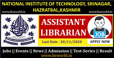 Recruitment for assistant Librarian at National Institute of Technology ...