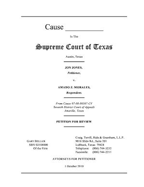 Fillable Online supreme courts state tx Cause - Supreme Court of Texas ...