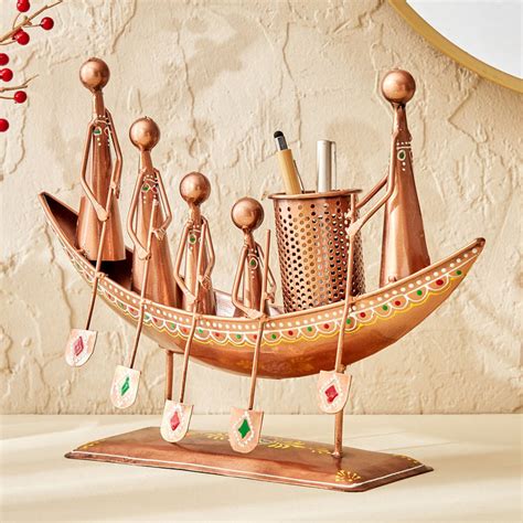 Buy Corsica Metal Musician Boat Pen Stand from Corsica by Home Centre ...