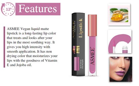 Buy Asmee Liquid Matte lipstick Iris Purple, Last up to 12hrs, Jojoba ...