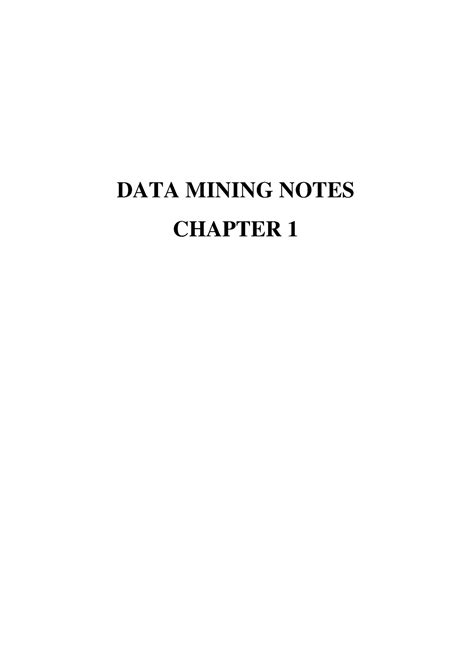 Data Mining Chapter 1 - DATA MINING NOTES CHAPTER 1 Chapter- 1 1 What ...