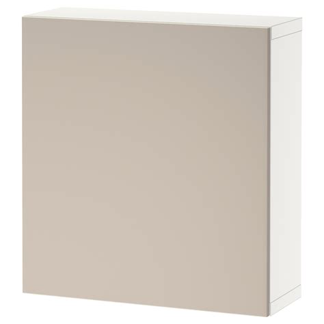 BESTÅ shelf unit with door, white/Lappviken light grey/beige, 60x22x64 ...