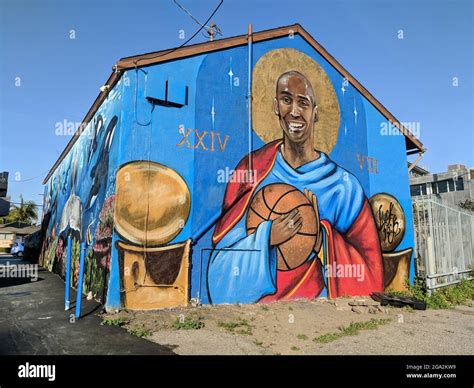 Los Angeles, CA, USA - May 4, 2021: Memorial Mural for late basketball ...