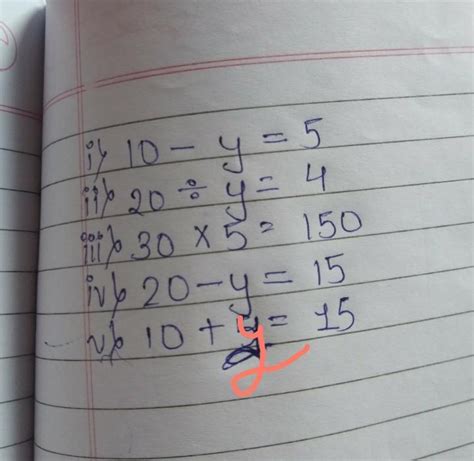 construct 5 equations starting with y =5 - Brainly.in