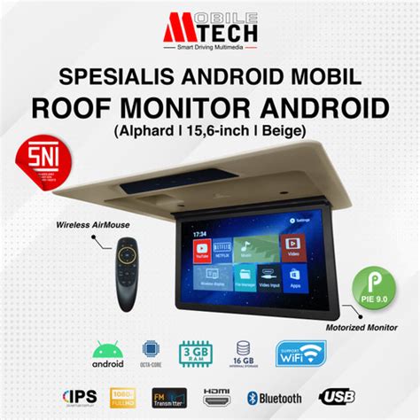 Promo Roof Monitor Android Alphard 15.6" Mobile Tech 3GB / 16GB ...