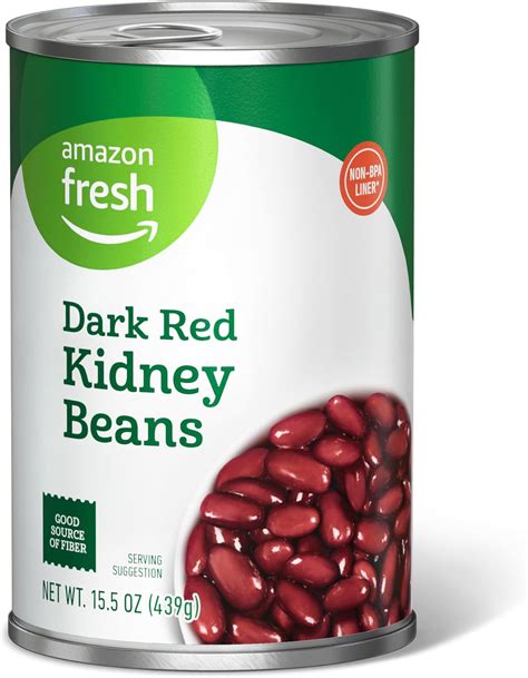 Amazon.com : Amazon Fresh, Canned Dark Red Kidney Beans, 15.5 Oz ...