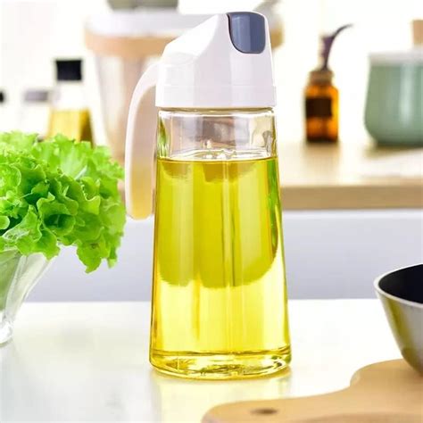JINU Glass Oil Dispenser, Cooking Olive Oil & Vinegar Cruet Bottle with ...