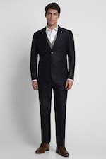 Buy Men Navy Slim Fit Check Formal Three Piece Suit Online - 797700 ...