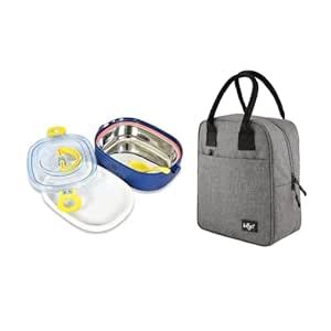 Buy Bulfyss Insulated Lunch Bag (7L) & BPA-Free Lunch Box Combo ...