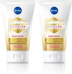 NIVEA Luminous Combo, AHA, Aloe vera for Radiant Skin, Deep Cleanser ...
