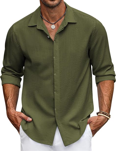 Amazon.com: COOFANDY Men's Casual Shirt Long Sleeve Casual Button Down ...
