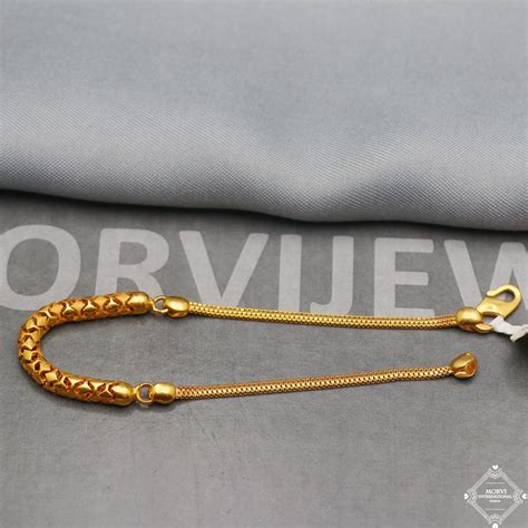 Fabulous 22k Yellow Gold Link Women Bracelet 6.75 inches Indian Handma ...