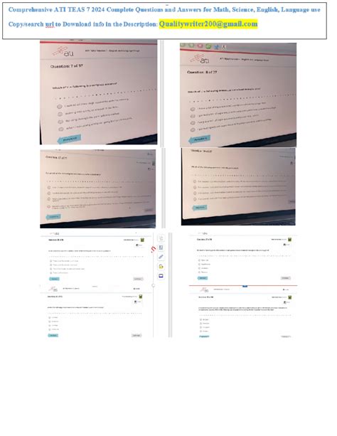 ATI TEAS 7 Complete 4 Versions (2024) - Exam Questions & Correct ...