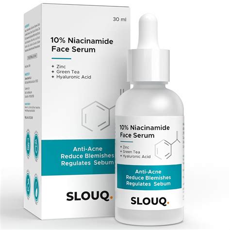 Slouq 10% Niacinamide Face Serum with Zinc - Reduces Acne Marks & Dark ...