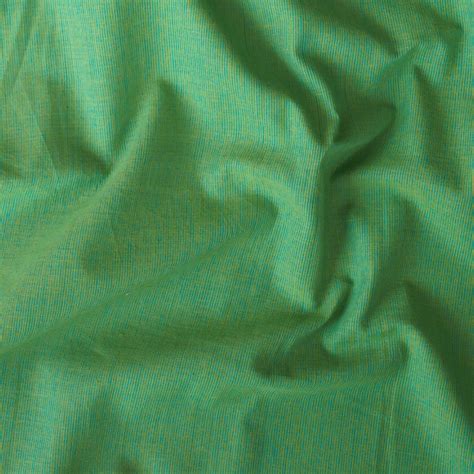 (PRE-CUT 1.90 METER)Pure Cotton Green With Blue Fine Stripes Fabric ...