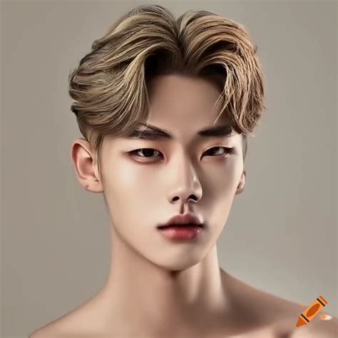 Blonde korean male model on Craiyon