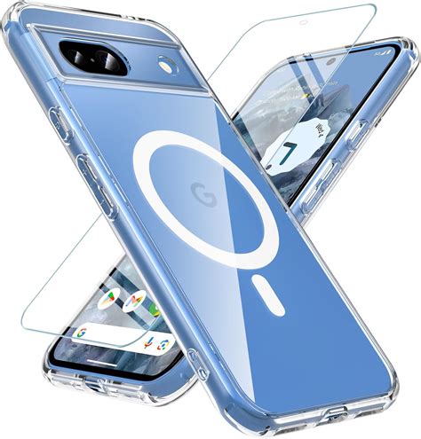OWKEY Coque pour Google Pixel 8a, Compatible avec MagSafe avec Verre ...