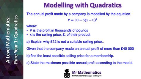 Image result for Quadratic Modelling a Level Edexcel