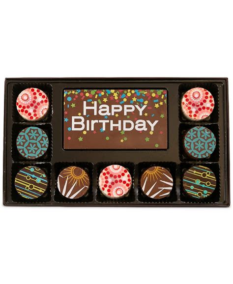 Chocolate Works Happy Birthday Chocolate Card And Truffles 10 Piece ...